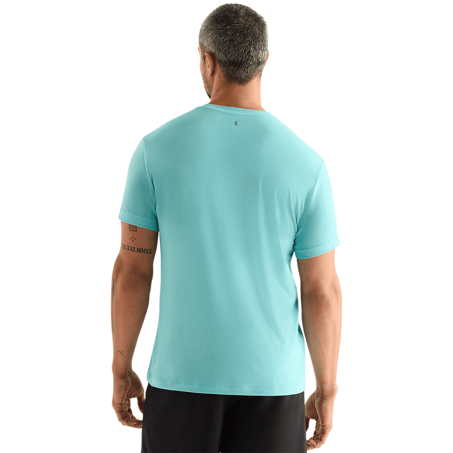 Aqua Heather Men's NOBULL Tee Back Angle.