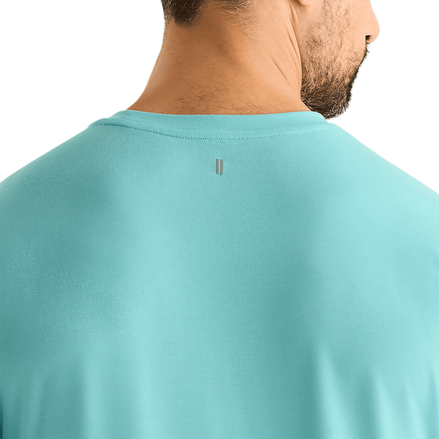 Aqua Heather Men's NOBULL Tee Back Detail Angle.