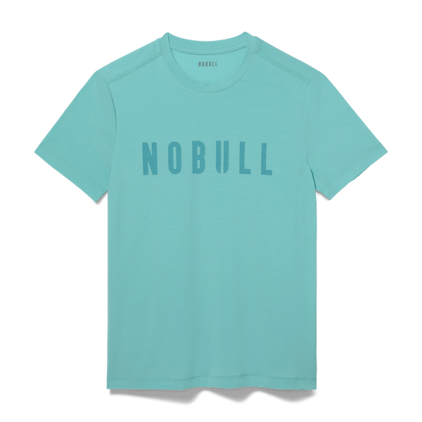 Aqua Heather Men's NOBULL Tee Silhouette Angle.