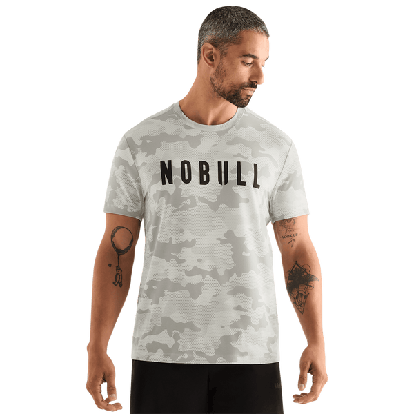 Light Grey Camo Men's Tee Front Angle.
