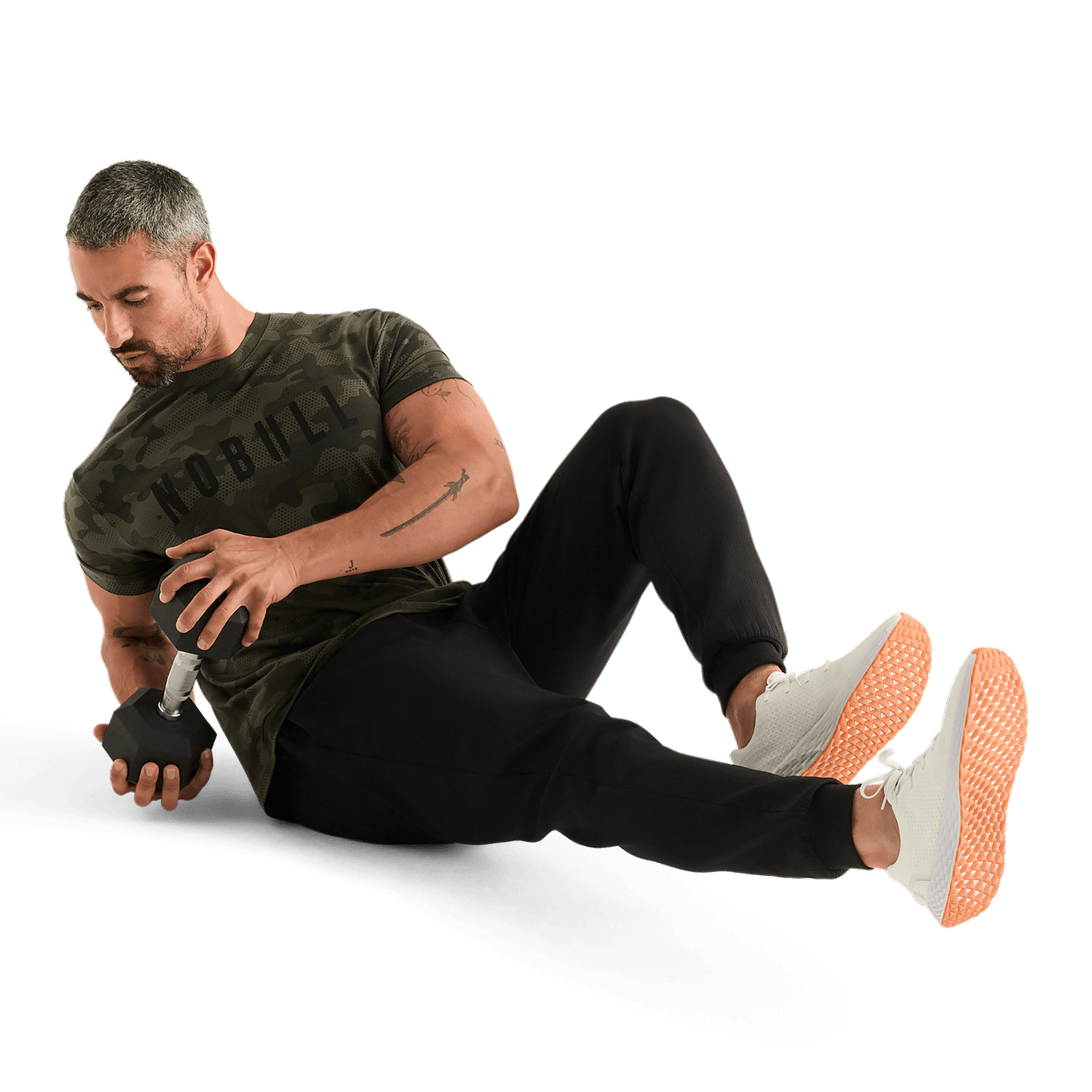 Dark Army Camo Men's Tee Action Shot Angle.