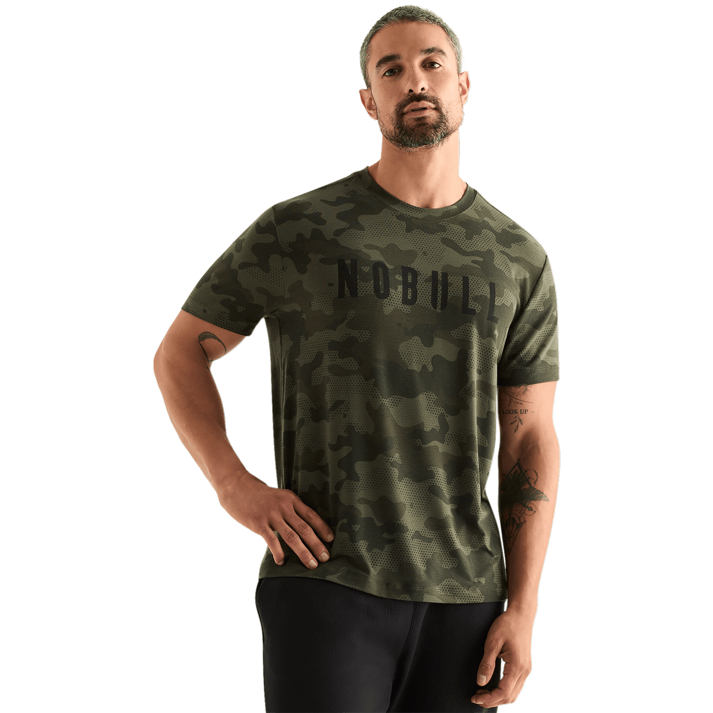 Dark Army Camo Men's Tee Front Angle.