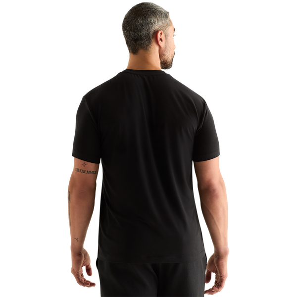 Men's Black Be U Tee Back Angle.