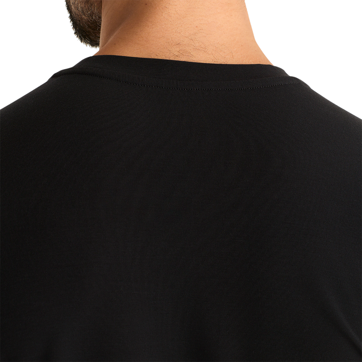 Men's Black Be U Tee Back Detail Angle.