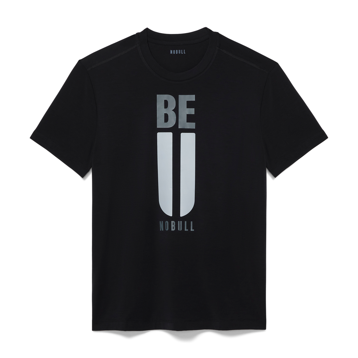 Men's Black Be U Tee Silhouette Angle.