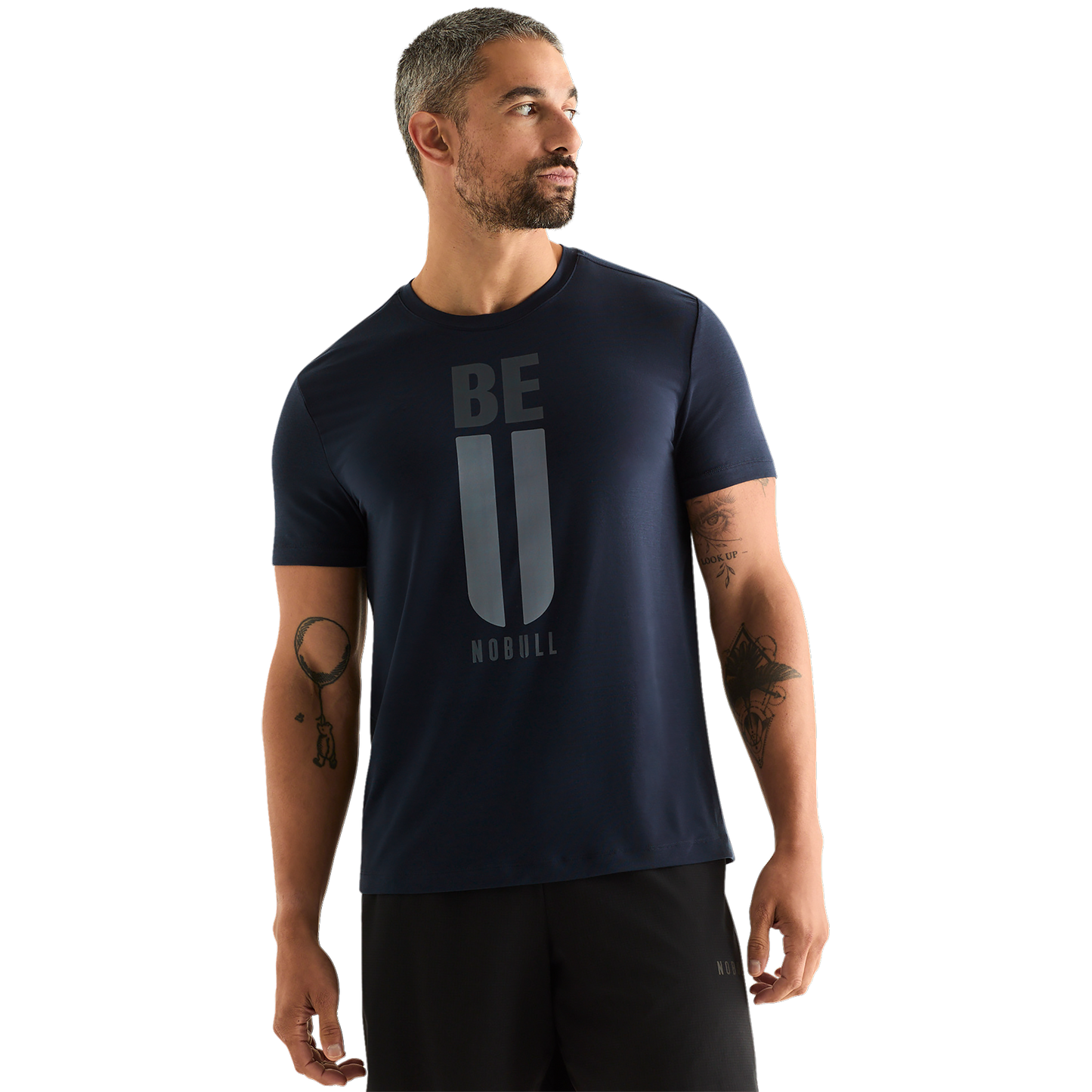 Night Navy Men's Be U Tee Front Angle.
