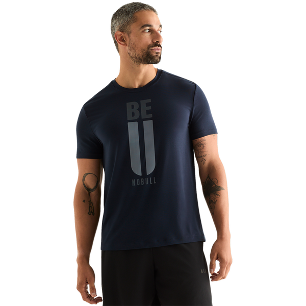 Night Navy Men's Be U Tee Front Angle.