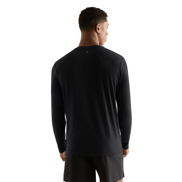 Black Men's NOBULL Long Sleeve Tee Back Angle.