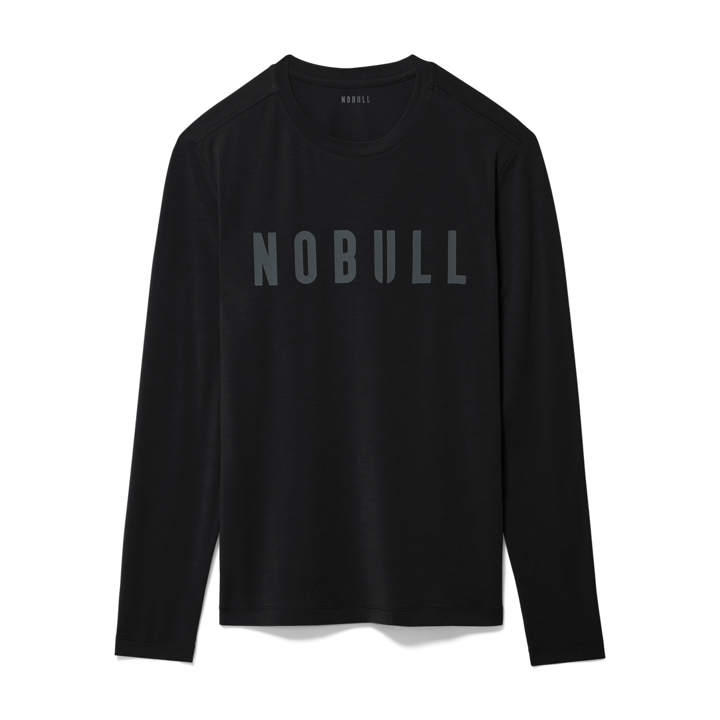 Black Men's NOBULL Long Sleeve Tee Silhouette Angle.