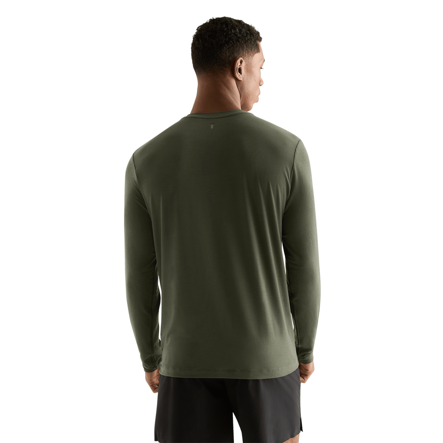 Dark Army Men's NOBULL Long Sleeve Tee Back Angle.