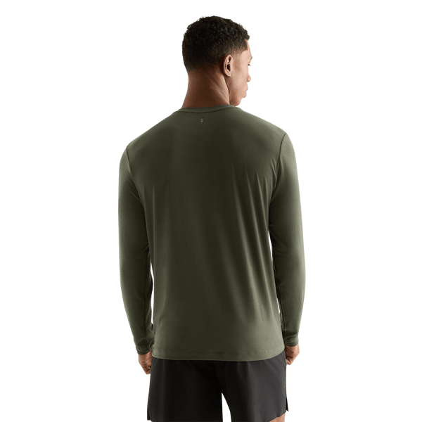 Dark Army Men's NOBULL Long Sleeve Tee Back Angle.