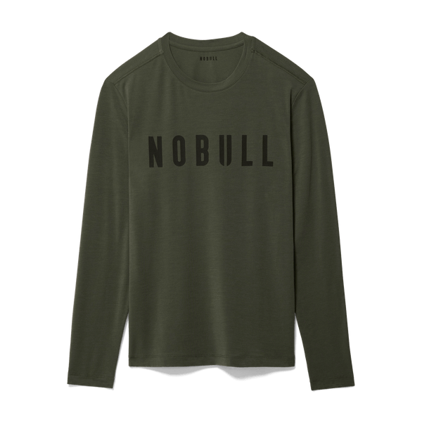 Dark Army Men's NOBULL Long Sleeve Tee Silhouette Angle.