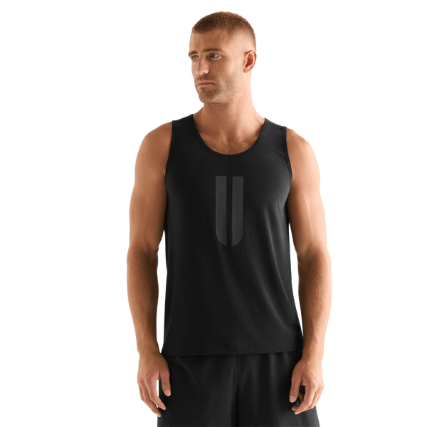Black Men's U Tank Front Angle.