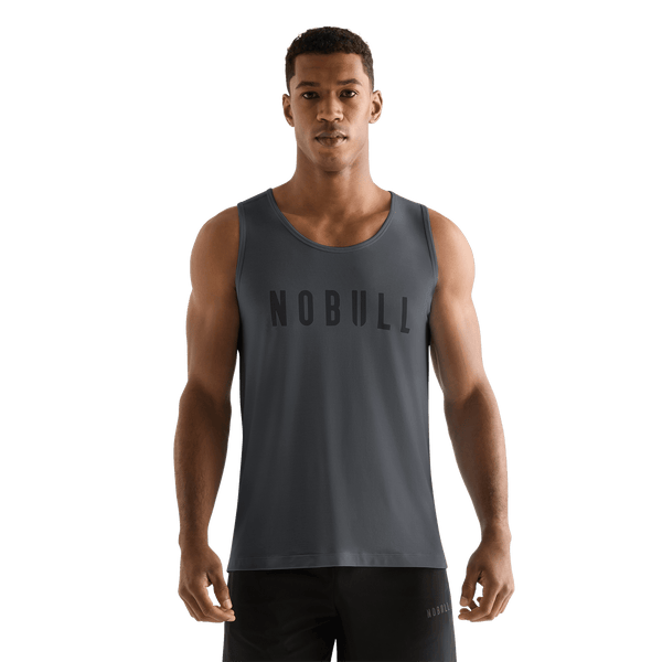 Charcoal Heather Men's NOBULL Tank Front Angle.