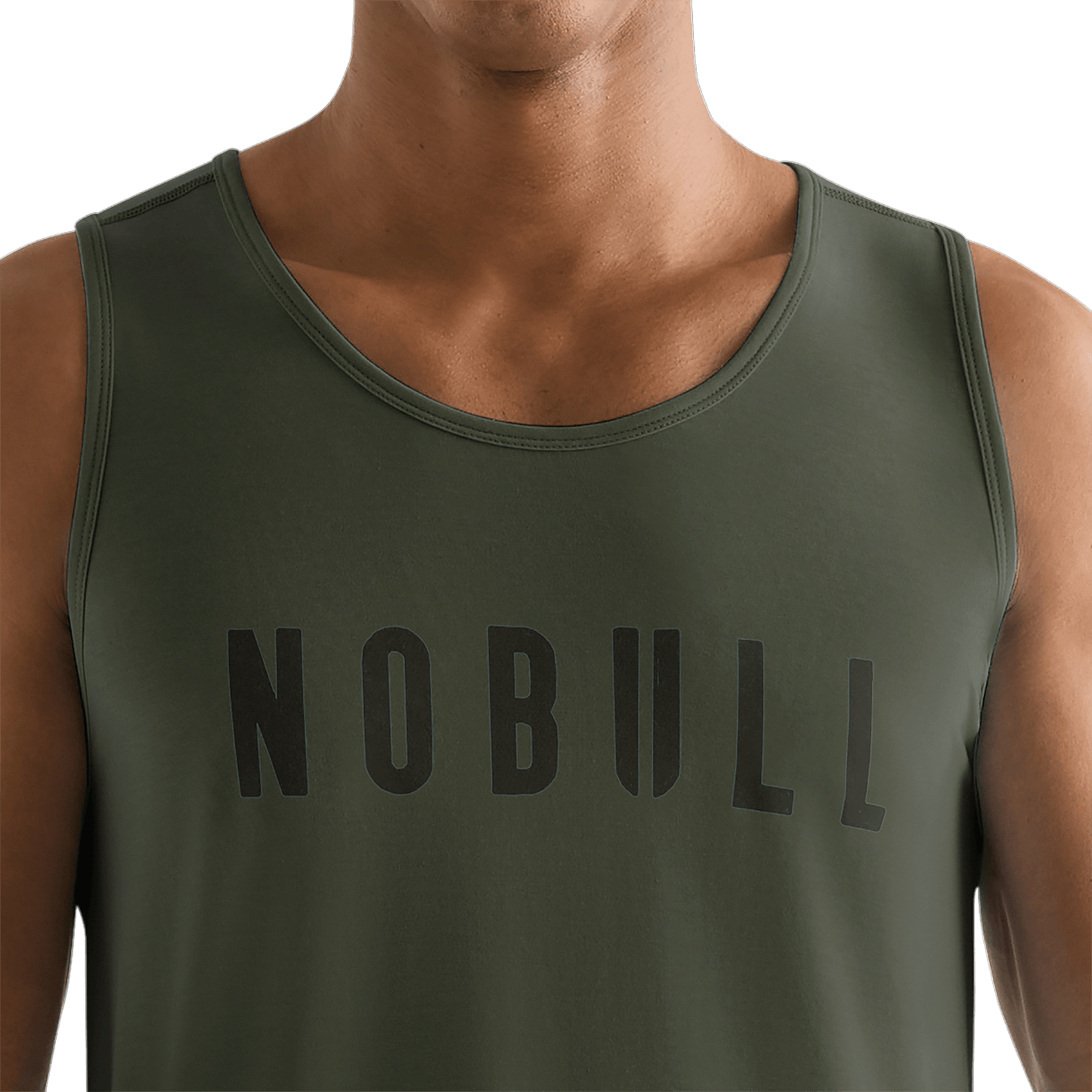 Dark Army Men's NOBULL Tank Detail Angle.