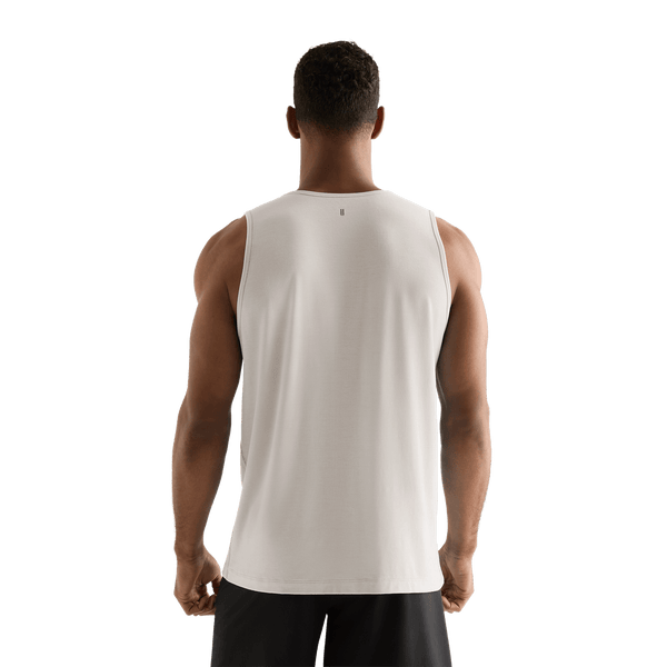 Oatmeal Men's NOBULL Tank Back Angle.