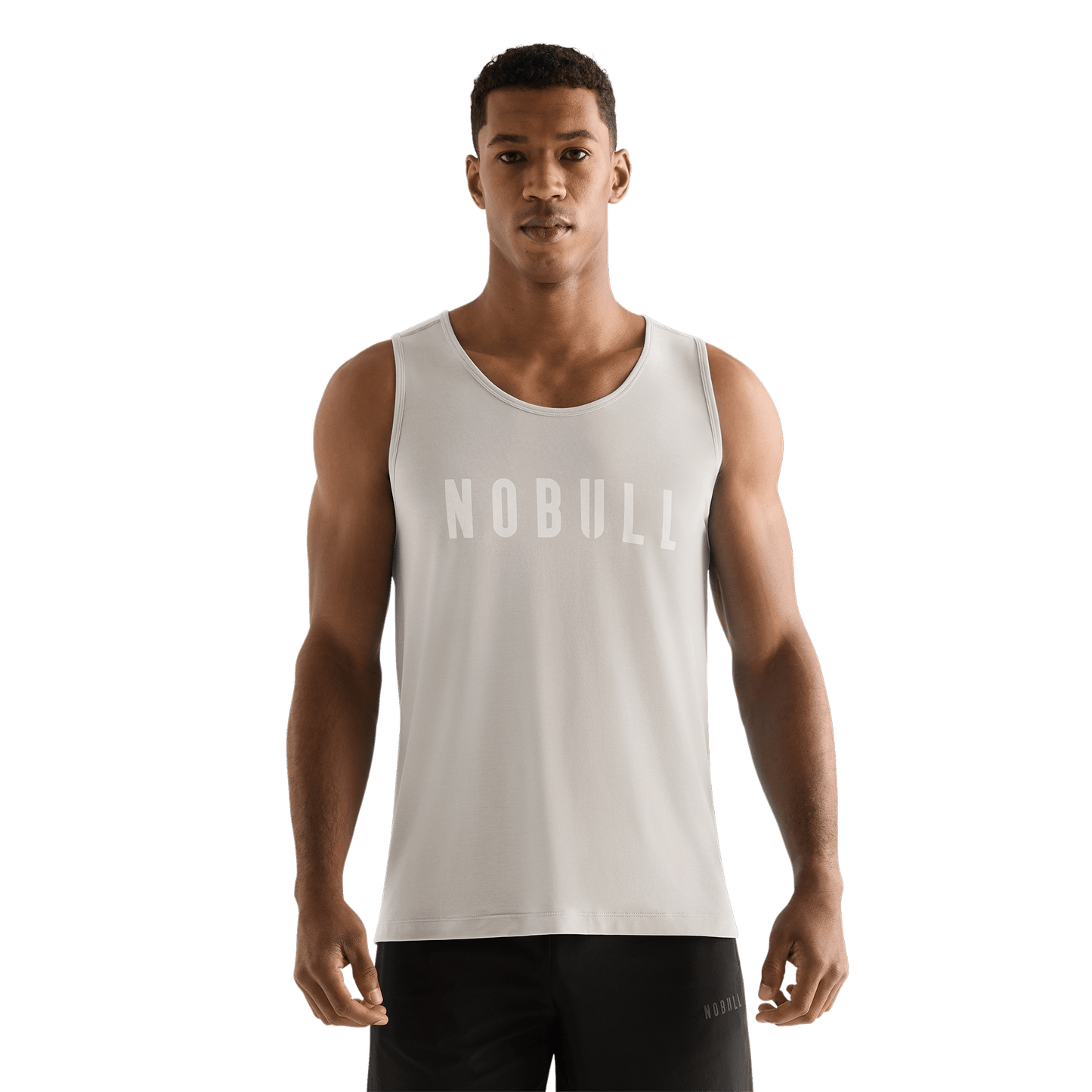 Oatmeal Men's NOBULL Tank Front Angle.