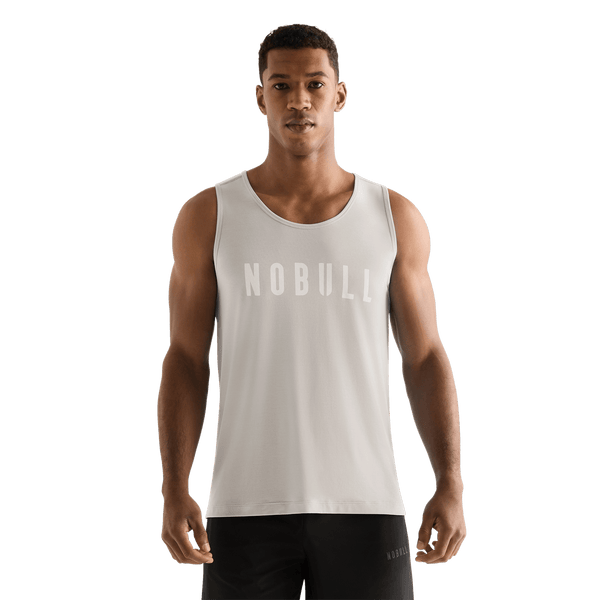 Oatmeal Men's NOBULL Tank Front Angle.