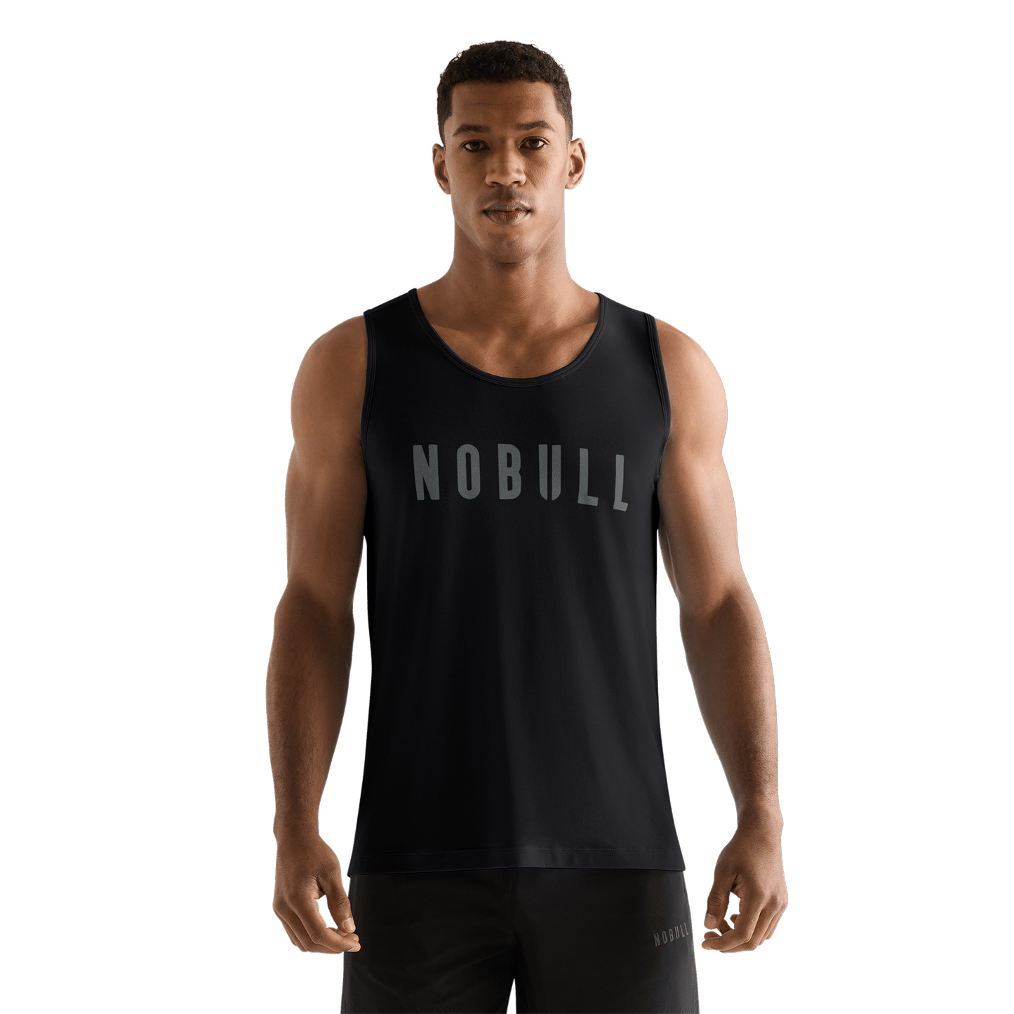 Black Men's NOBULL Tank Front Angle.