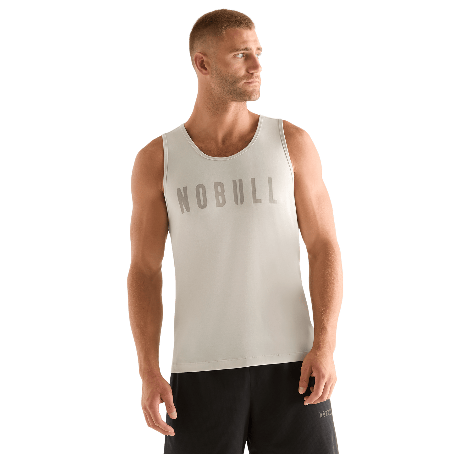 Crater Grey Men's NOBULL Tank Front Angle.
