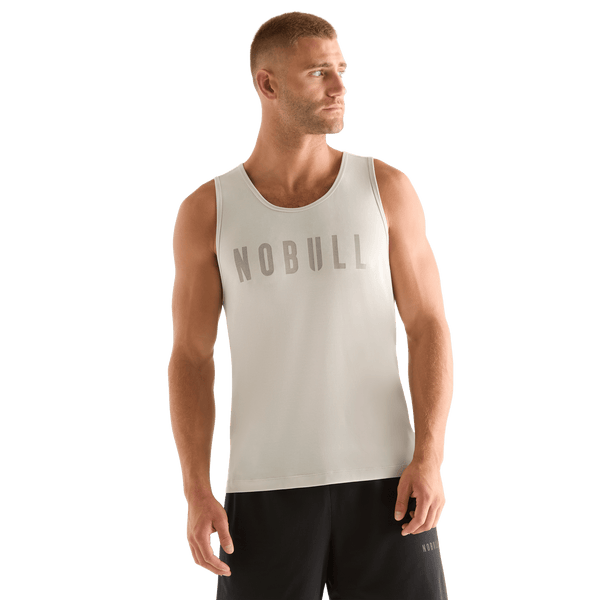 Crater Grey Men's NOBULL Tank Front Angle.