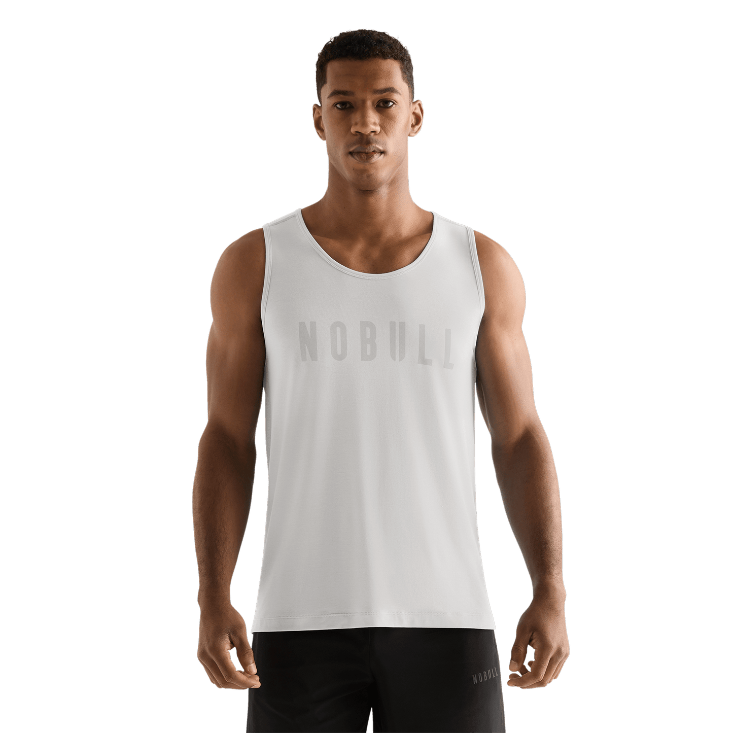 Cream Men's NOBULL Tank Front Angle.