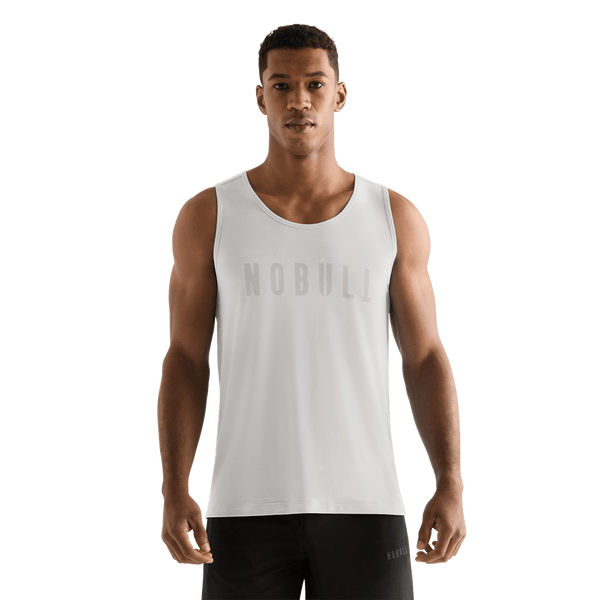 Cream Men's NOBULL Tank Front Angle.