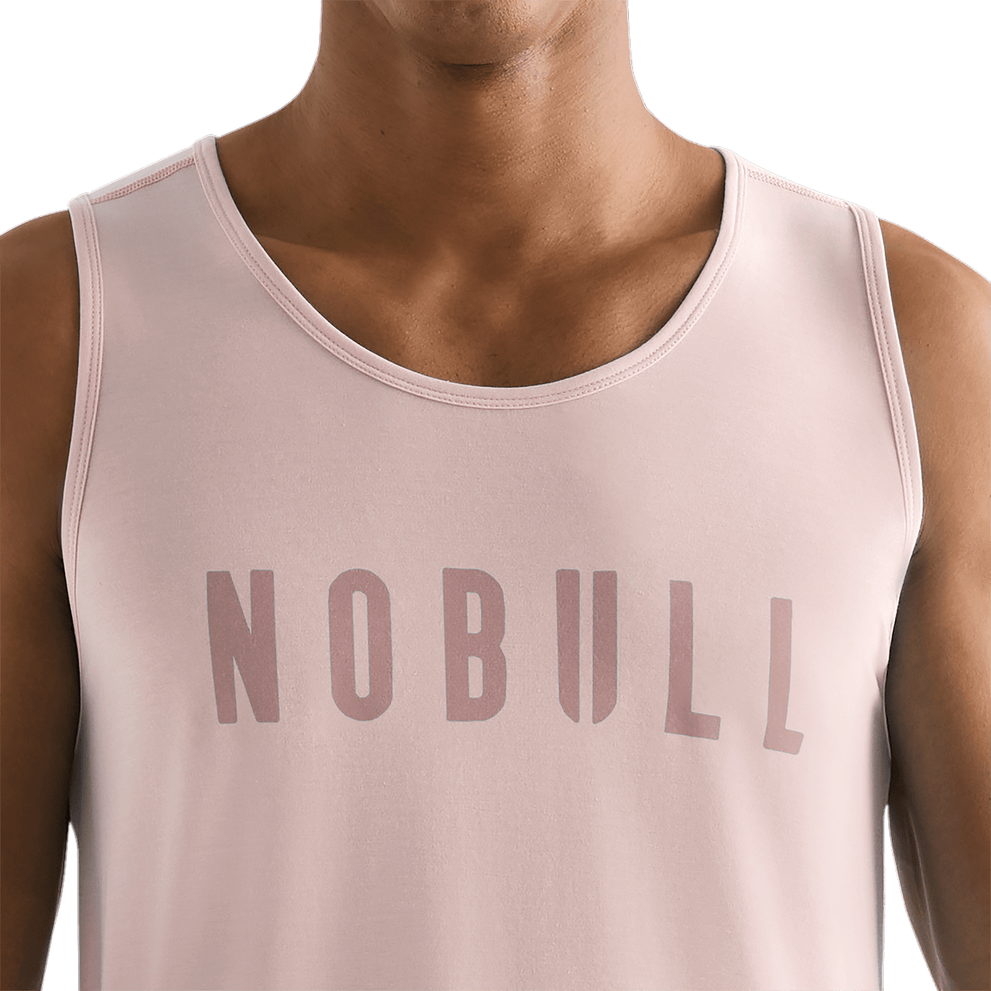 Dusty Rose Men's NOBULL Tank Detail Angle.