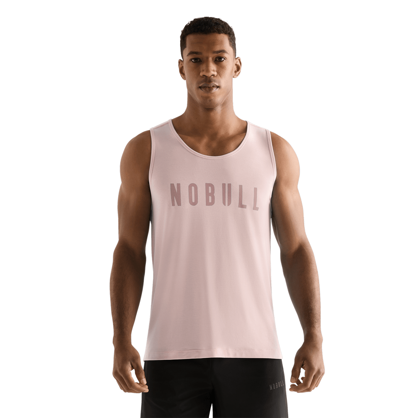 Dusty Rose Men's NOBULL Tank Front Angle.