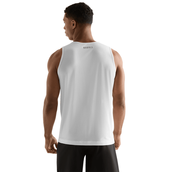 White Men's U Tank Back Angle.