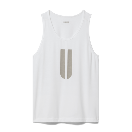 White Men's U Tank Silhouette Angle.