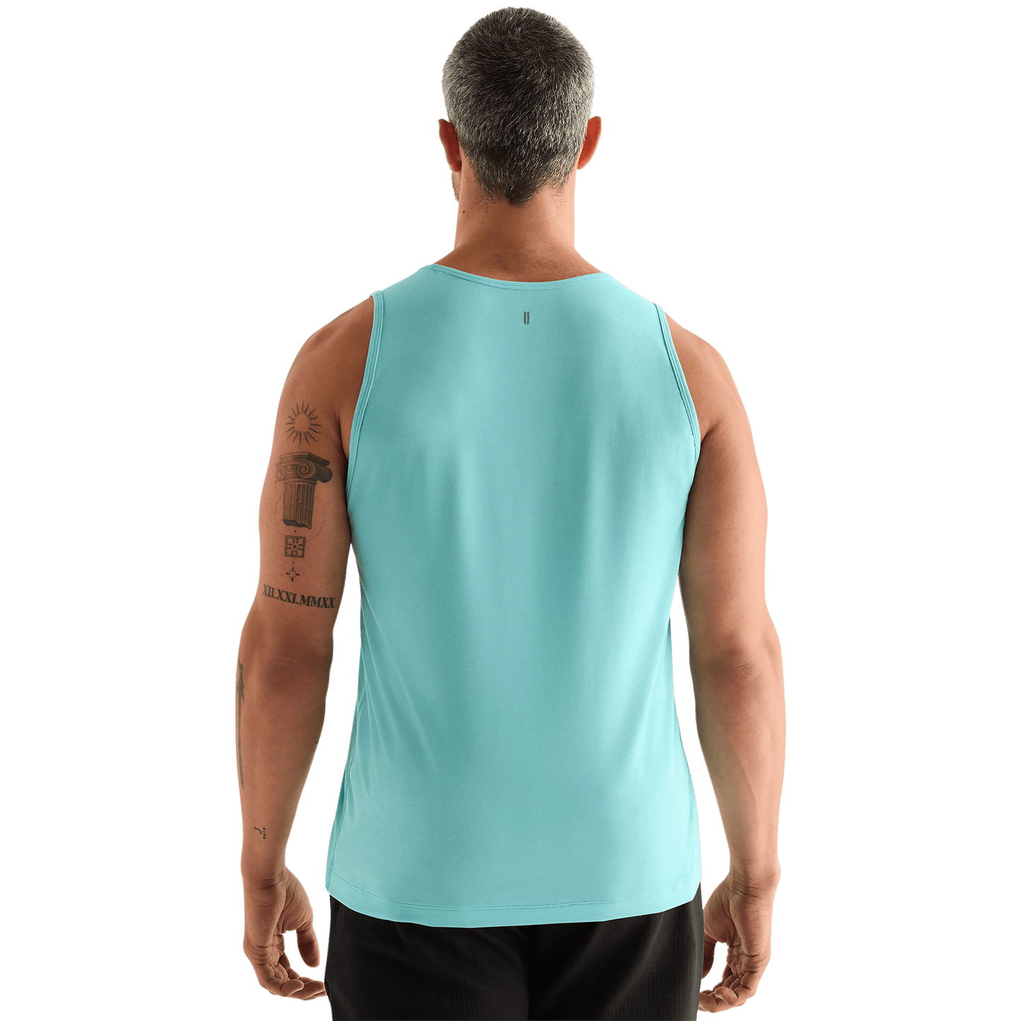 Aqua Heather Men's NOBULL Tank Back Angle.