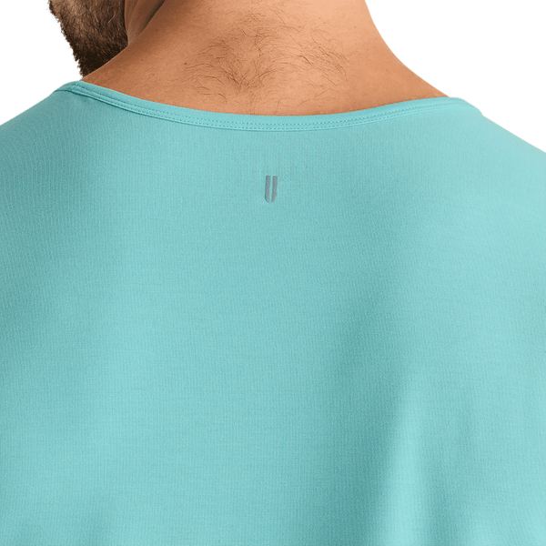 Aqua Heather Men's NOBULL Tank Back Detail Angle.