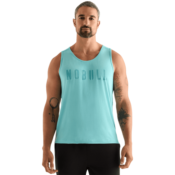 Aqua Heather Men's NOBULL Tank Front Angle.