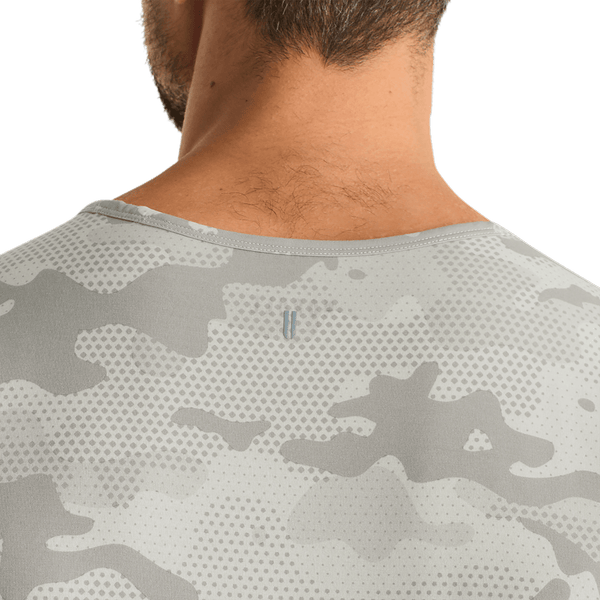 Light Grey Camo Men's NOBULL Tank Back Detail Angle.