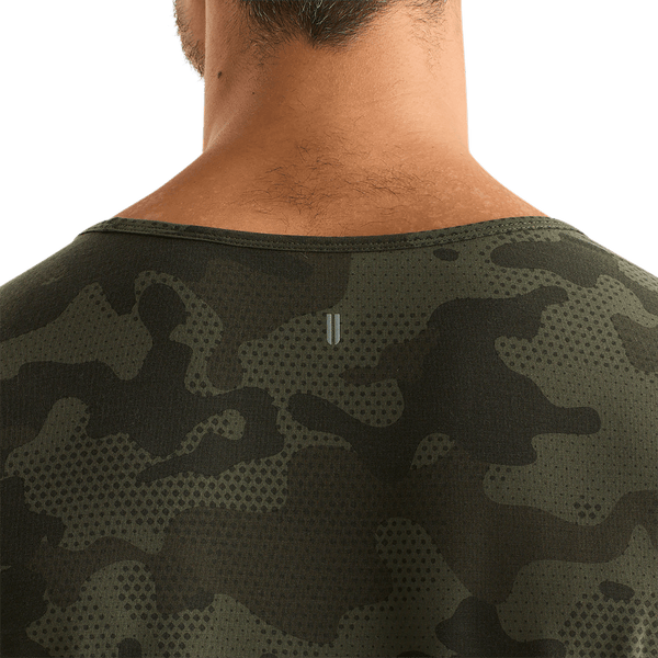 Dark Army Camo Men's NOBULL Tank Back Detail Angle.