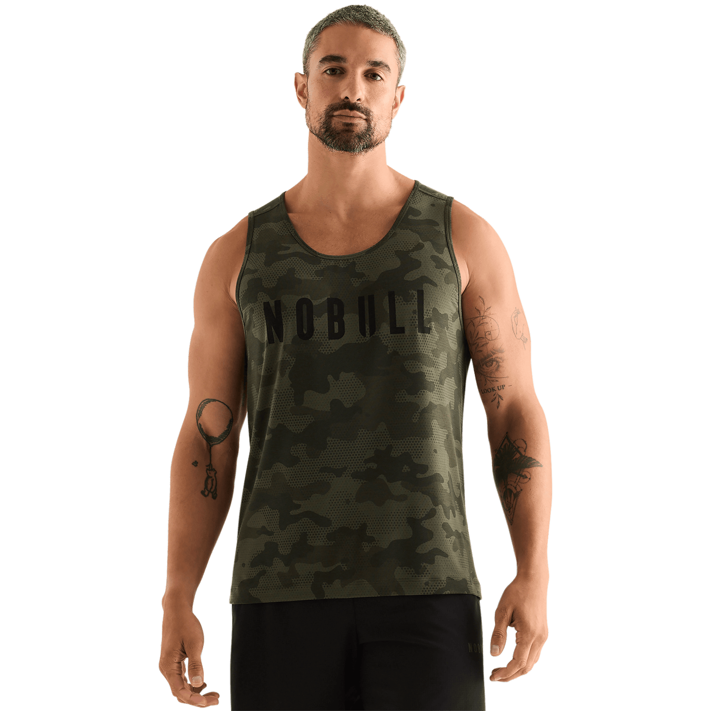 Dark Army Camo Men's NOBULL Tank Front Angle.