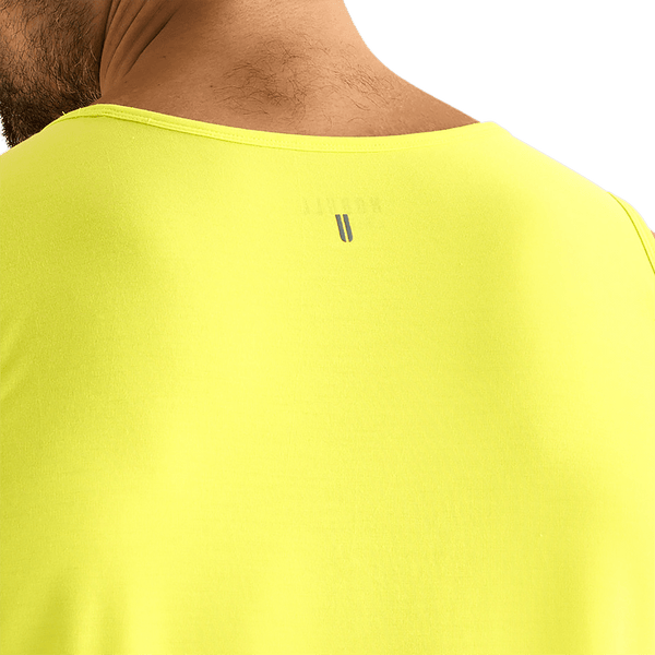 Neon Yellow Men's NOBULL Tank Back Detail Angle.