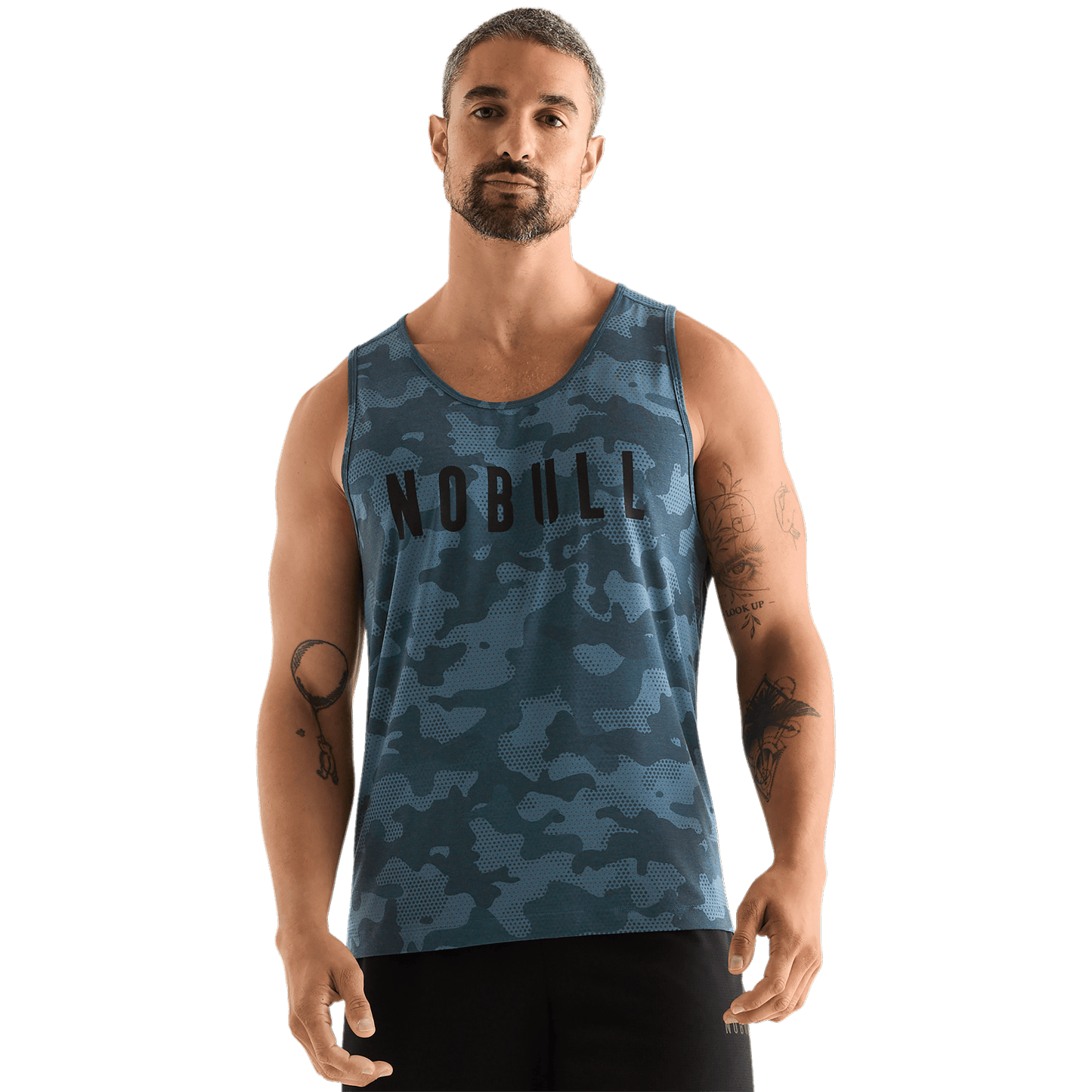 Coastal Blue Camo Men's Tank Front Angle.