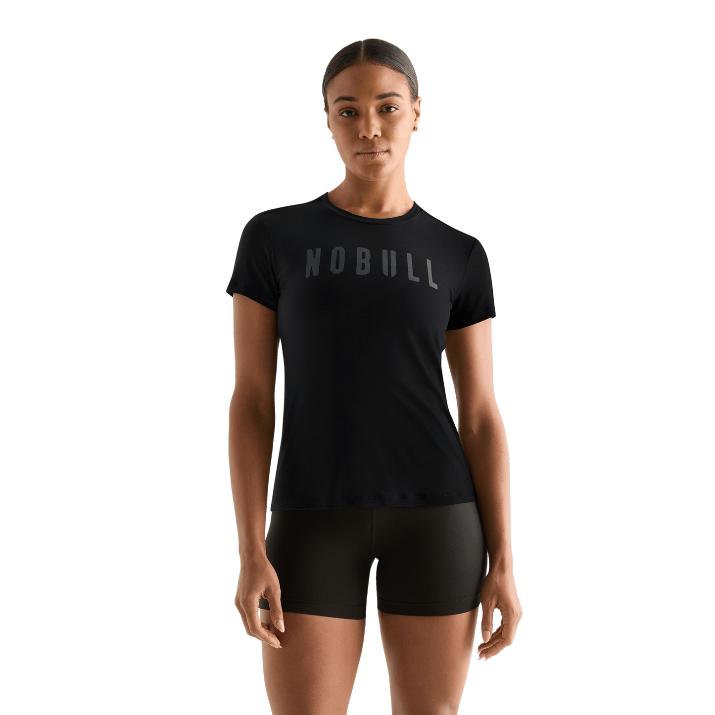 Black Women's NOBULL Tee Front Angle.