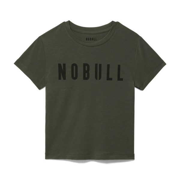 Dark Army Women's NOBULL Fitted Tee Silhouette Angle.