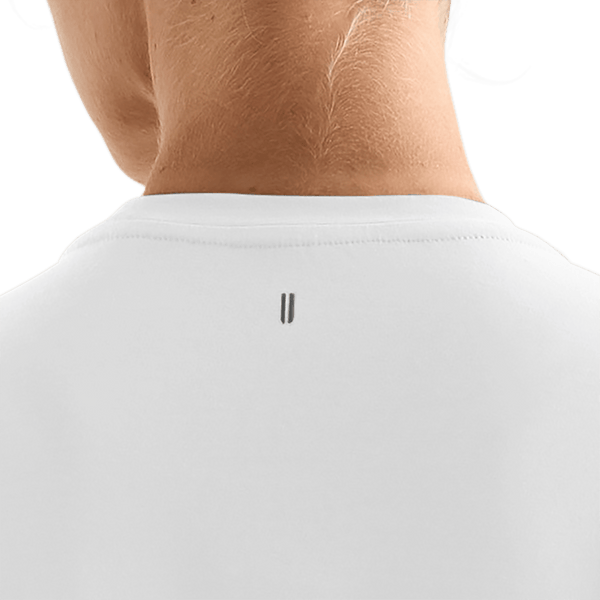 White Women's NOBULL Boxy Tee U Logo Angle.