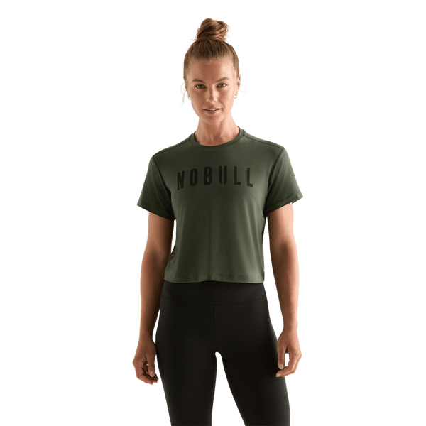 Dark Army Women's NOBULL Boxy Tee Front Angle.