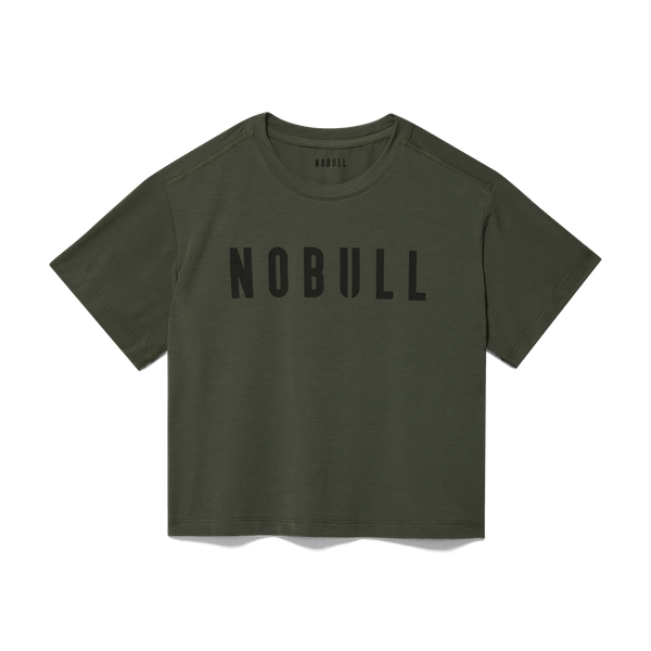 Dark Army Women's NOBULL Boxy Tee Silhouette Angle.