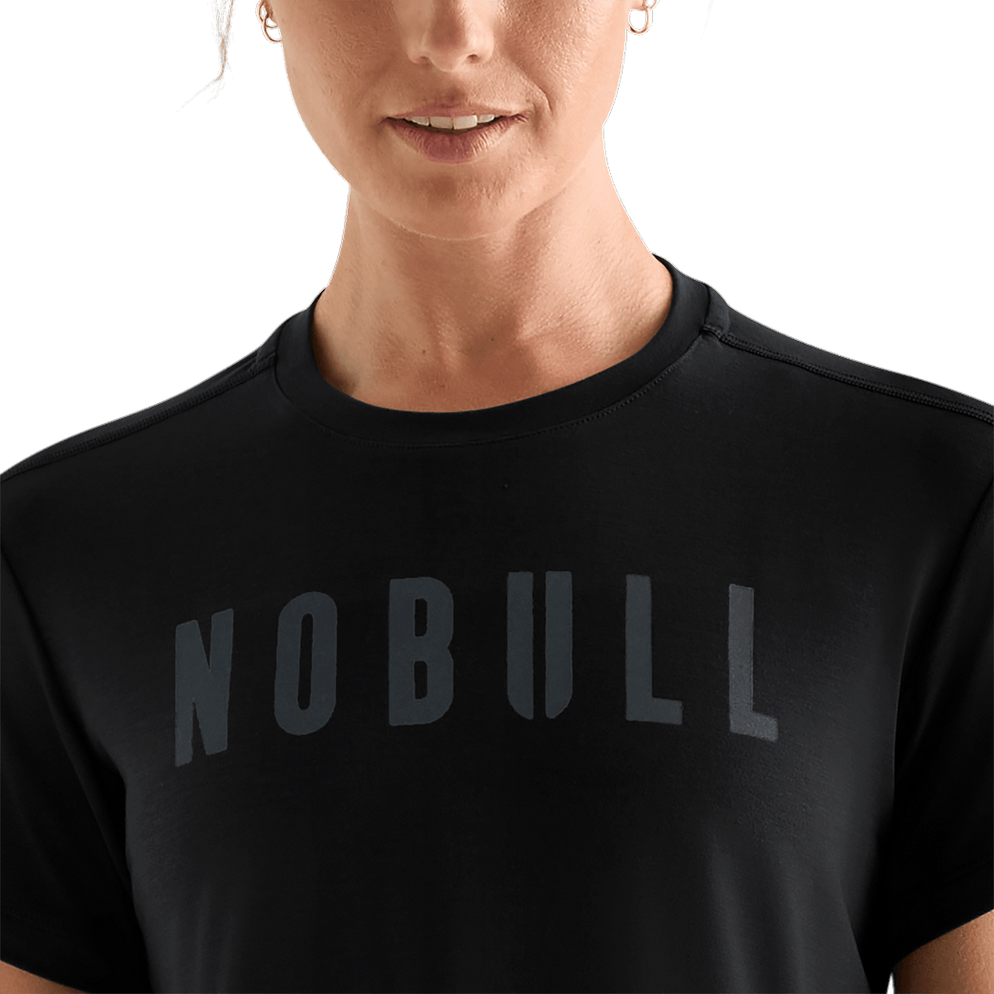 Black Women's NOBULL Boxy Tee Detail Angle.