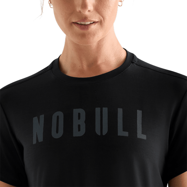 Black Women's NOBULL Boxy Tee Detail Angle.