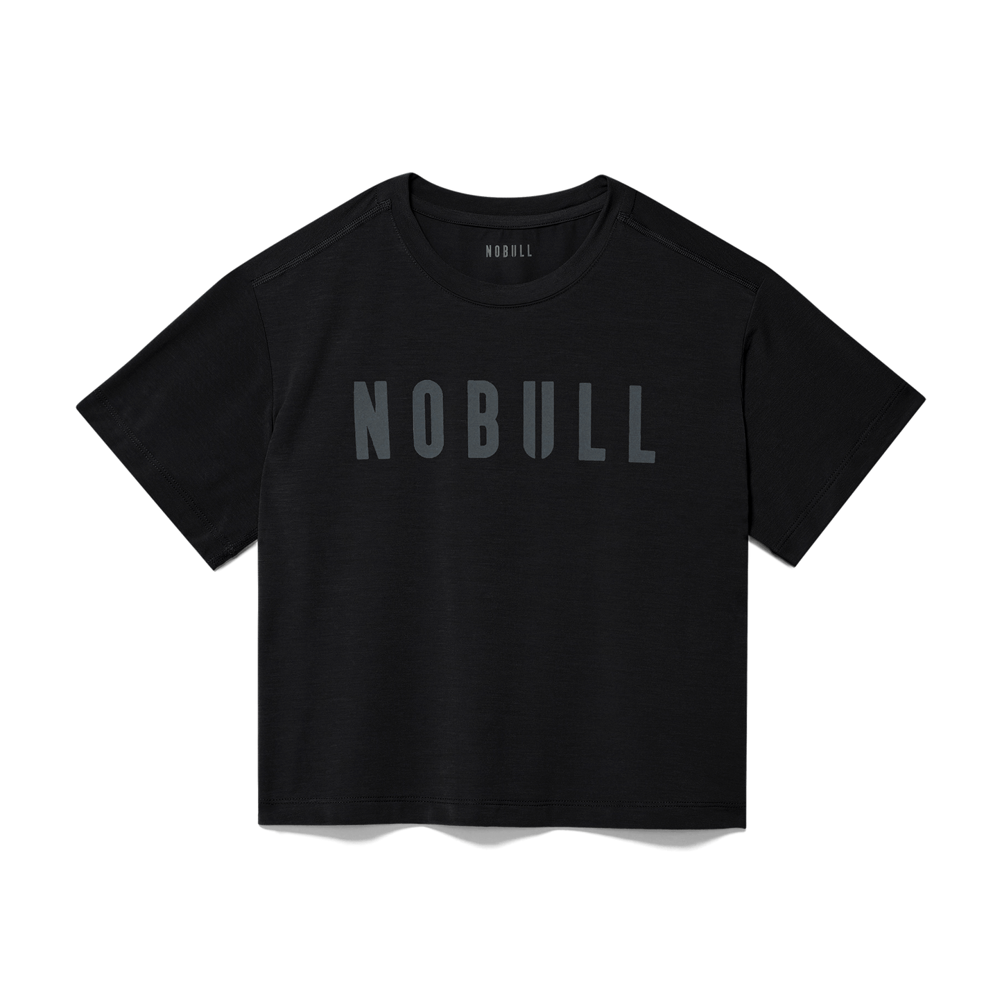 Black Women's NOBULL Boxy Tee Silhouette Angle.