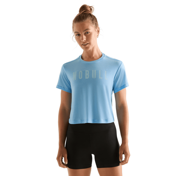 Alaskan Blue Women's NOBULL Boxy Tee Front Angle.