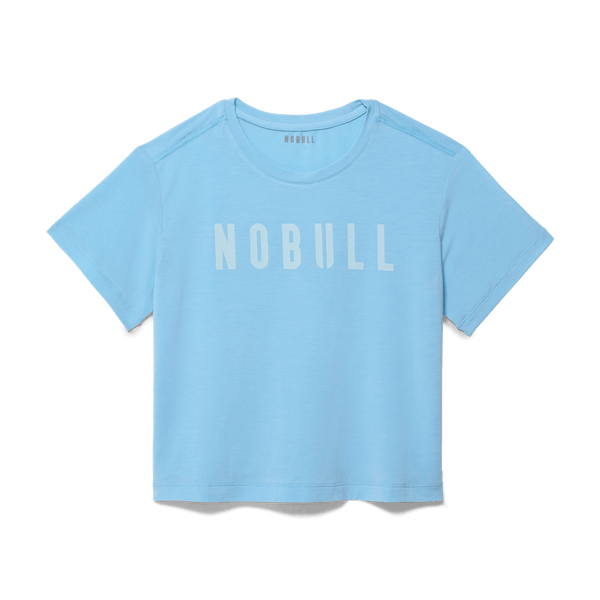 Alaskan Blue Women's NOBULL Boxy Tee Silhouette Angle.
