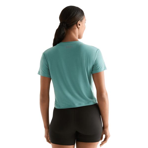 Oil Blue Women's Unbranded Boxy Tee Back Angle.